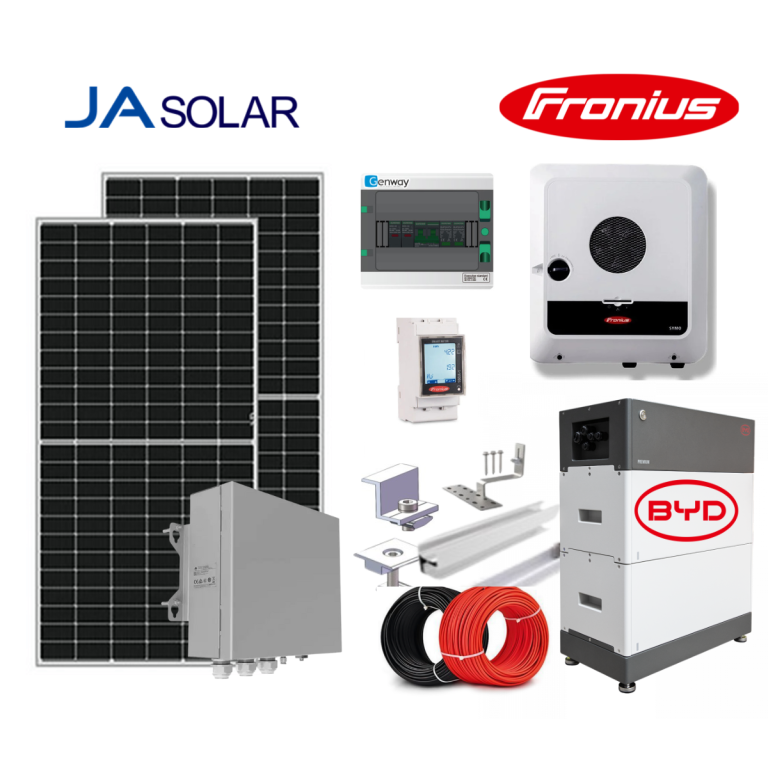 Kit panouri fotovoltaice 12,32 kWp hibrid cu panouri JA Solar și acumulator 11 kWh BYD, invertor Fronius, montaj inclus