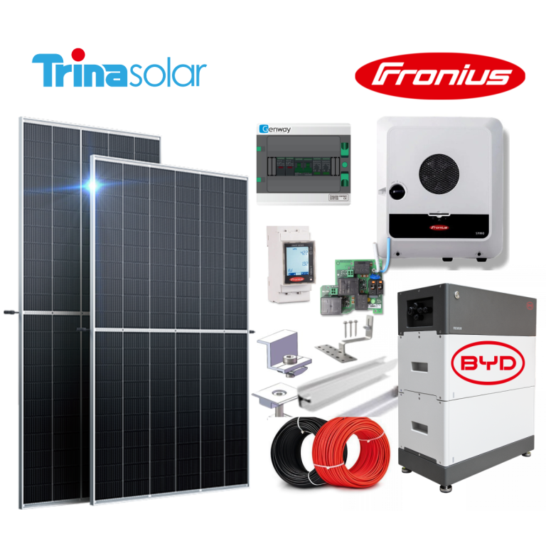 Kit sistem fotovoltaic hibrid 5,34 kWp cu panouri Trina Solar și baterie BYD 5,1 kWh