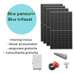 Kit sistem fotovoltaic 8kw cu invertor 8kw