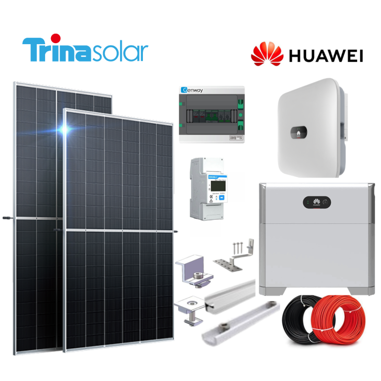 Kit sistem fotovoltaic 4,45 kWp hibrid cu baterie Luna 10 kWh și invertor Huawei